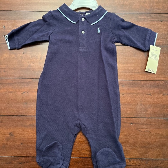 Ralph Lauren Infant Soft Cotton Polo Coverall - Picture 1 of 3